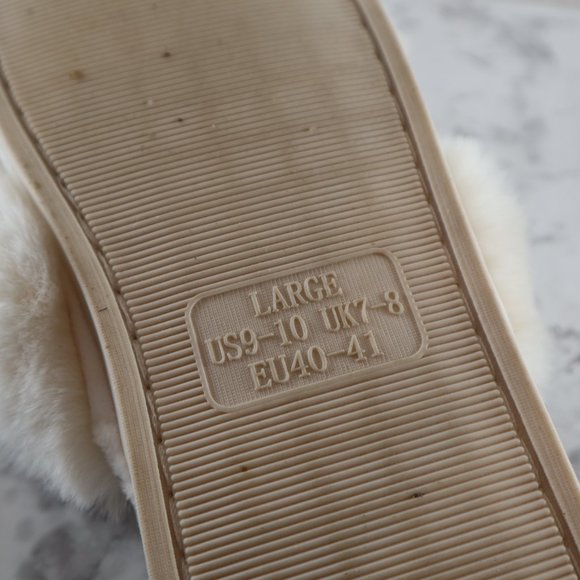 Women's Cross Band Slippers Fuzzy Soft House Slippers Plush Furry Size 9 - Picture 11 of 11